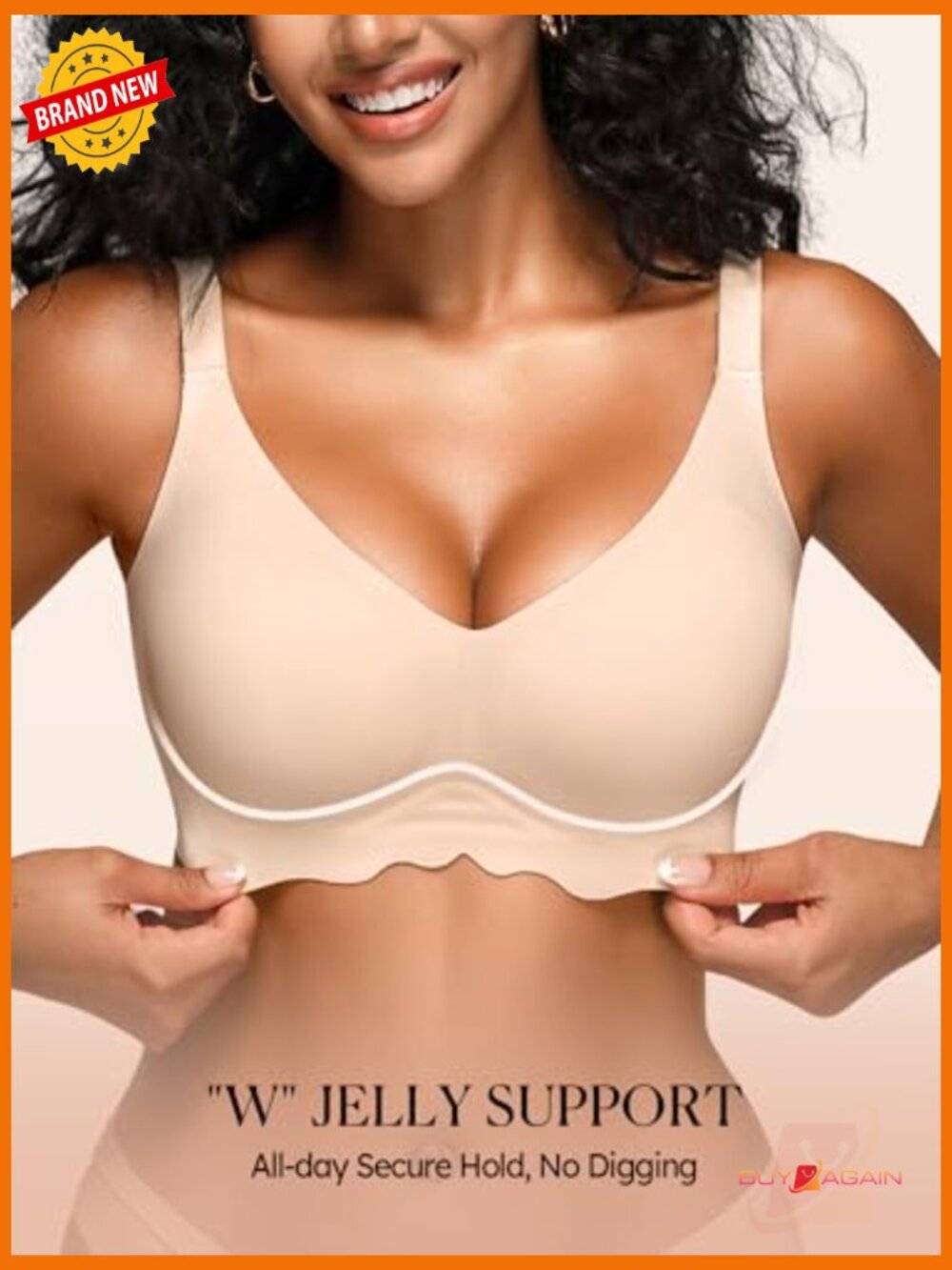 Jelly Support Wireless Bralette, Seamless Padded No Underwire - Picture 3 of 7